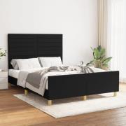 vidaXL Sängram utan madrass svart 140x190 cm tyg