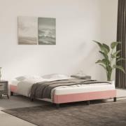 vidaXL Sängram rosa 140x190 cm sammet