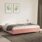 vidaXL Sängram rosa 200x200 cm sammet