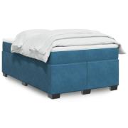 vidaXL Ramsäng med madrass mörkblå 120x190 cm sammet