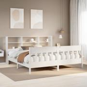 vidaXL Sängram utan madrass vit 200x200 cm massiv furu