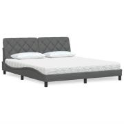 vidaXL Bed with Mattress Dark Grey 180x200 cm Fabric