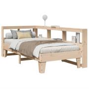vidaXL Säng med bokhylla utan madrass 90x190cm massiv furu