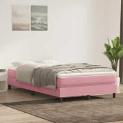 vidaXL Ramsäng med madrass rosa 120x220 cm sammet