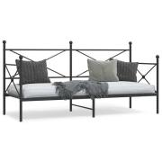 vidaXL Dagbädd utan madrass svart 90x190 cm stål