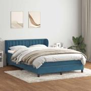 vidaXL Ramsäng med madrass mörkblå 140x210 cm sammet