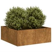 vidaXL Planteringskärl rostig 80x80x30 cm väderbeständigt stål