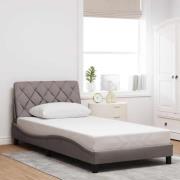 vidaXL Sängram utan madrass taupe 100x200 cm tyg
