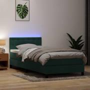 vidaXL Ramsäng med madrass mörkgrön 80x220 cm sammet