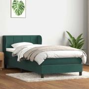 vidaXL Ramsäng med madrass mörkgrön 100x210 cm sammet