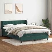 vidaXL Ramsäng med madrass mörkgrön 160x220 cm sammet