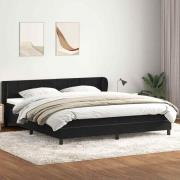vidaXL Resårsäng med madrasser svart 200x210 cm sammet