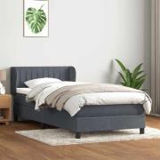 vidaXL Ramsäng med madrass mörkgrå 80x220 cm sammet