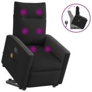 vidaXL Massagefåtölj med uppresningshjälp svart tyg