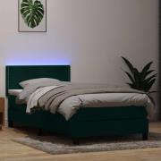 vidaXL Ramsäng med madrass mörkgrön 100x210 cm sammet