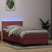 vidaXL Ramsäng med madrass rosa 100x220 cm sammet