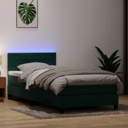 vidaXL Ramsäng med madrass mörkgrön 100x210 cm sammet