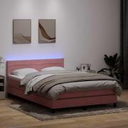 vidaXL Ramsäng med madrass rosa 140x210 cm sammet