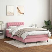 vidaXL Ramsäng med madrass rosa 120x220 cm sammet