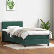vidaXL Ramsäng med madrass mörkgrön 80x220 cm sammet