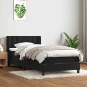 vidaXL Ramsäng med madrass svart 80x220 cm sammet