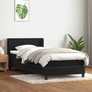 vidaXL Ramsäng med madrass svart 80x220 cm sammet