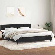 vidaXL Ramsäng med madrass svart 200x210 cm sammet