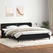 vidaXL Resårsäng med madrasser svart 200x210 cm sammet