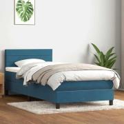 vidaXL Ramsäng med madrass mörkblå 100x210 cm sammet