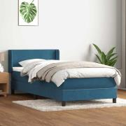 vidaXL Ramsäng med madrass mörkblå 80x220 cm sammet
