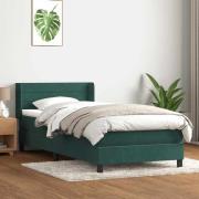 vidaXL Ramsäng med madrass mörkgrön 80x220 cm sammet