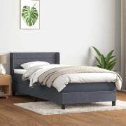 vidaXL Ramsäng med madrass mörkgrå 80x220 cm sammet