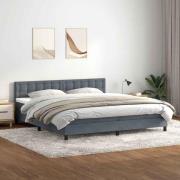 vidaXL Ramsäng med madrass mörkgrå 200x210 cm sammet