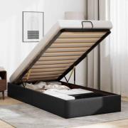 vidaXL Ottoman sängram utan madrass svart 90x190 cm konstläder
