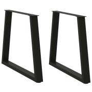 vidaXL Matbordsben V-formade 2 st svarta 80x(72-73,3) cm stål