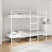 vidaXL Våningssäng utan madrass vit 90x190 cm stål
