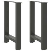 vidaXL Matbordsben antracit 2 st 60x(72-73) cm stål