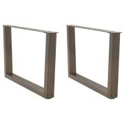 vidaXL Matbordsben V-formade 2 st naturstål 70x(42-43,3) cm stål