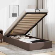 vidaXL Ottoman sängram utan madrass brun 100x200 cm konstläder