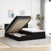 vidaXL Ottoman sängram med madrasser svart 200x200 cm sammet