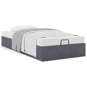 vidaXL Ottoman sängram utan madrass mörkgrå 90x190 cm sammet