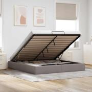 vidaXL Ottoman sängram utan madrass taupe 180x200 cm tyg