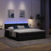 vidaXL Ottoman sängram med madrasser svart 180x200 cm tyg