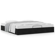 vidaXL Ottoman sängram utan madrass svart 200x200 cm sammet