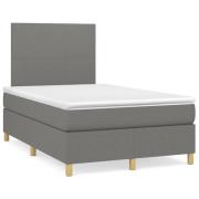 vidaXL Ramsäng med madrass mörkgrå 120x190 cm tyg