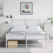 vidaXL Sängbord 2 st vit 36x39x78 cm stål