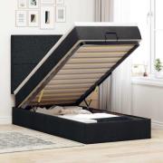 vidaXL Ottoman sängram med madrass svart 90x200 cm tyg