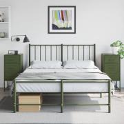 vidaXL Sängbord 2 st olivgrön 36x39x78 cm stål