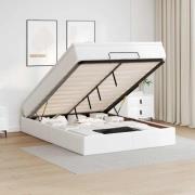 vidaXL Ottoman sängram med madrass vit 140x200 cm konstläder