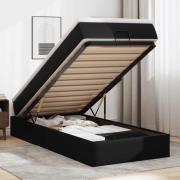 vidaXL Ottoman sängram med madrass svart 100x200 cm konstläder
